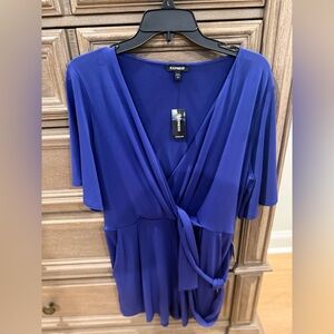 Express Cobalt Blue Wrap Romper